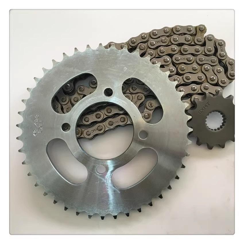 Compatible Chain Set: Zuanbao HJ125K & GS125, GN125 Size Sprockets & Chain Gears
