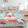 3pcs Hello Kitty Candy Bottle Design Printed Quilt Set - Soft and Comfortable Quilt Cover for Bedroom, Guest Room and Dormitory Decorative B