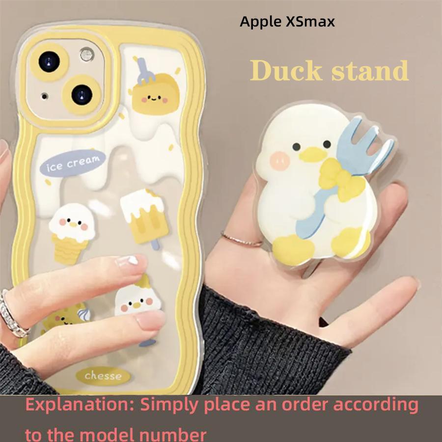Cute Cheese Duck Stand Suitable for Apple 15 Promax Phone Case iPhone 14131211XR Women's 78Plus