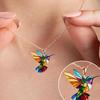 Rainbow Hummingbird Necklace Acrylic Colorful Lightweight Fashion Necklace Bird Pendant Necklace Jewelry Gift for Women Bird