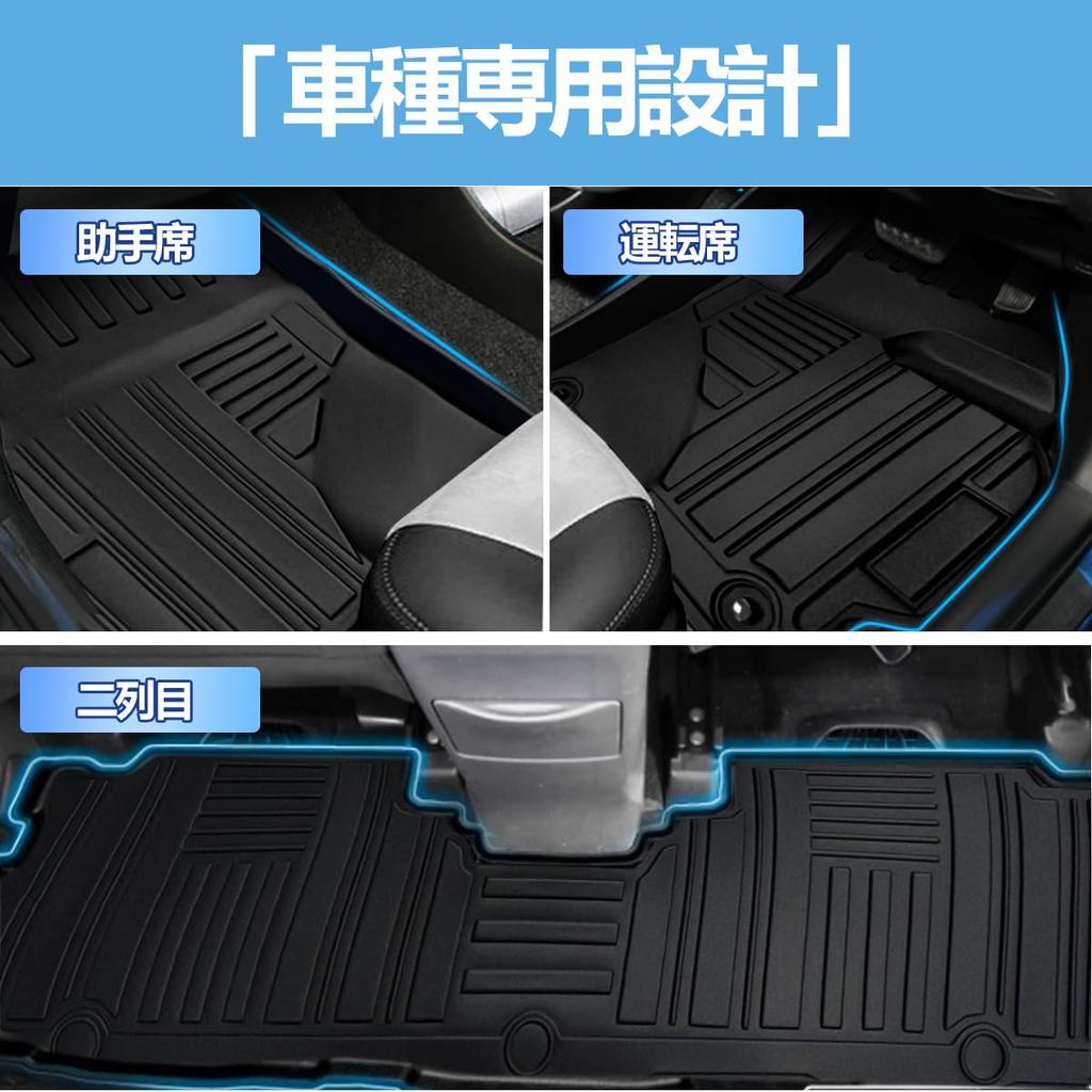 ElitingCar Floor Mats for Toyota Prius Alpha 40 Series 3D Antibacterial TPE Easy Interior Easy Set 2nd (ZVW41 Series) (2011-2021) - Custom-Designed,