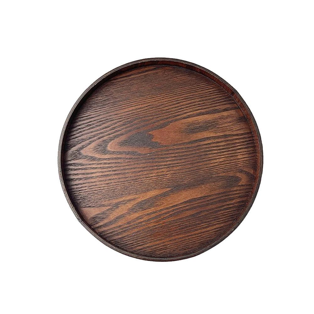 Wooden Wood Platte 21/24/27/30/33cm Decorative Tray Vintage Serving Tray  Coffee Home Table