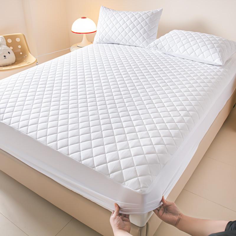 Waterproof Quilted Mattress Protector with Small Checkered Design