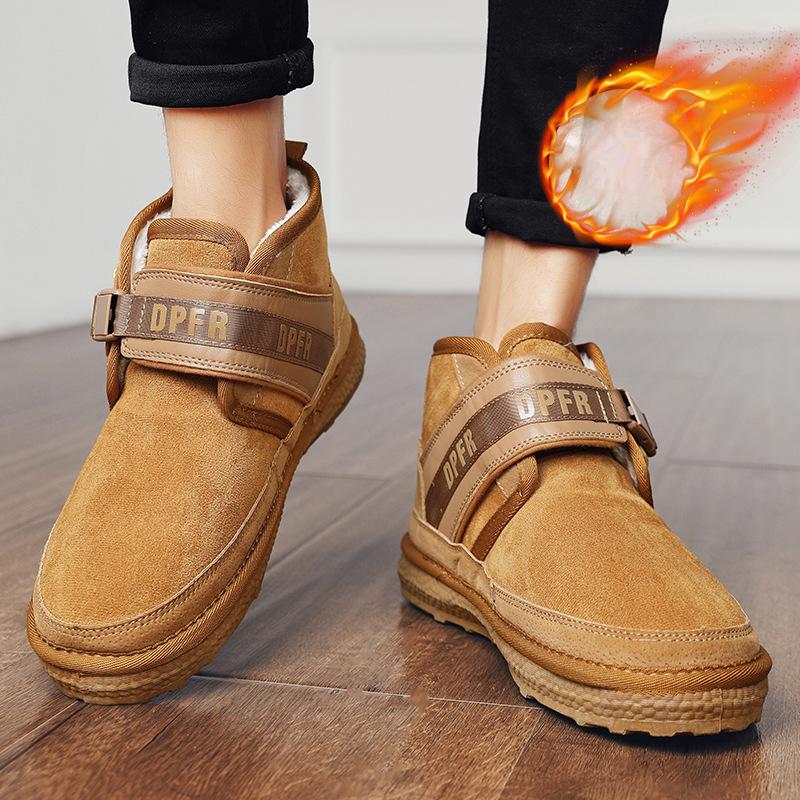 Snow Boots for Men In Winter with Added Fleece Thick Insulation Waterproof Cotton Shoes Men s High Top Men s Shoes Large Size Cotton Boots 39 3637₽