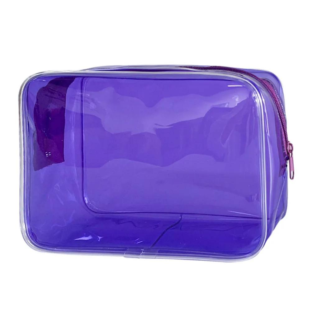 New PVC Wash Bag Transparent Waterproof Cosmetic Bag Large Capacity Handheld Makeup Storage Bag Women