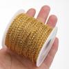 2Meters No Fade Stainless Steel Gold Color Textured Cable O Shape Chain for Jewelry Making DIY Necklace Bracelet Supplies