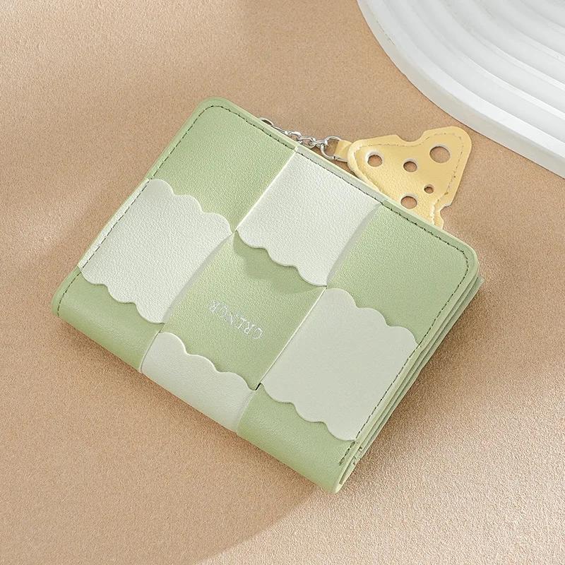 

Cookie Woven Short Wallet Multi-Card Slot Compact Exquisite Simple Coin Purse for Women Fresh Sweet Fashionable Money Card Bag
