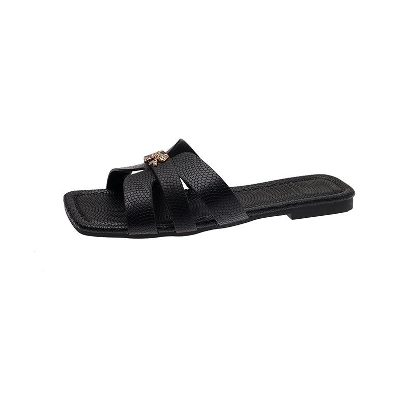 Plus-size Flat-soled Slip-on Women's New Square-toe Sandals, Cool Shoes Devotion