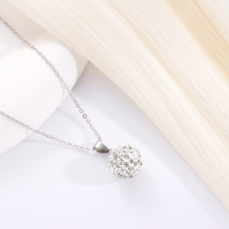 925 Sterling Silver Diamond Shamballa Pendant for Women - Stylish Light Luxury Design, Hot Internet Celebrity Fashion 925 Sterling Silver