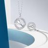 Necklace for Women and Men Compass Couple Matching Necklace Men and Women Zirconia Silver S925 Sterling Silver Couple White Day Return Gift