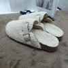 Ladies, Suede Shoes, Fluffy Slippers, Birkent Shoes, Outerwear Shoes, Toe Shoes, Slippers, Warm Shoes