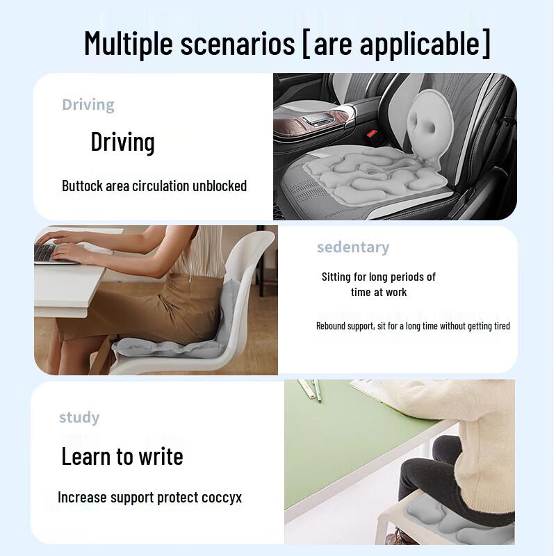 HEZHENG Ergonomic Inflatable Lumbar Support Cushion CN plug (adapter included)