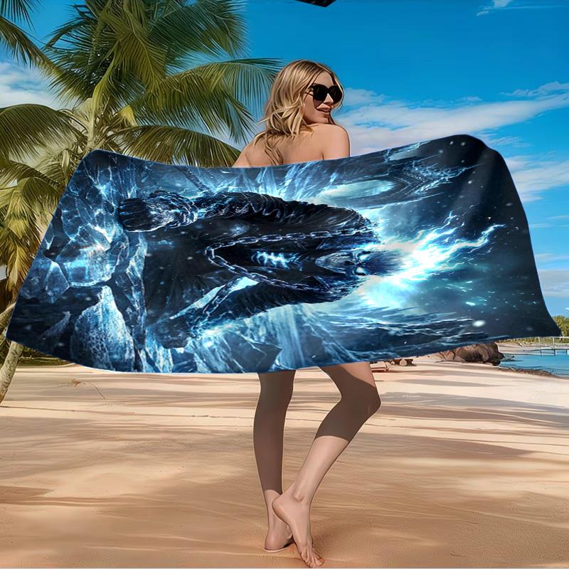 Eerie Frozen Phantom Beach Towel Microfiber Beach Towel, Lightweight and Quick-Dry, for Summer Travel, Swimming Pool Fan Birthday Gift