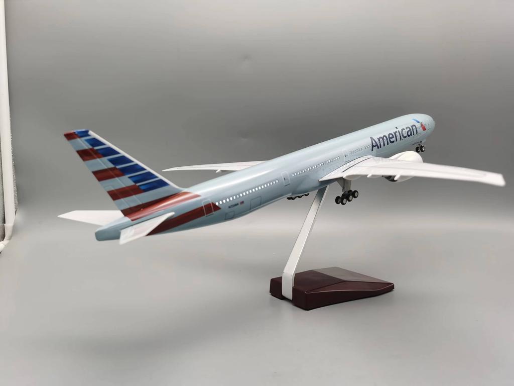 Decorate Airplane 47CM 1/157 For American Airlines (USA) Airplane Model 777 B777 Plastic Resin Replica Plane Model Collection