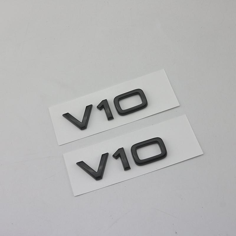2PCS For Audi A Q series Car Fender Trunk Rear Logo Sticke Glossy Black Silver ABS Numbers Letters V6T V8T V10 V12  Emblem
