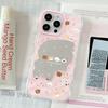 Cute Bear Mirror for Apple 16/15/iphone13promax Huawei Makeup Mirror Pink Phone Case