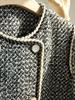 Elegant French Wool-Blend Tweed Double-Breasted Jacket for Women