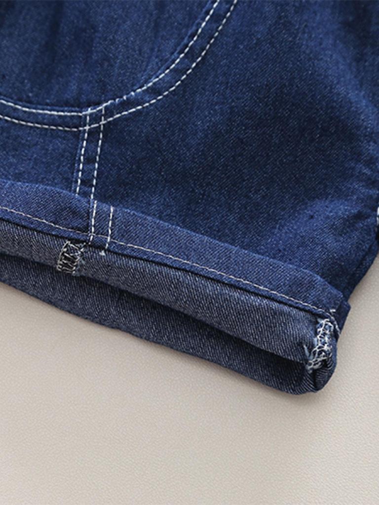 0-5 years old baby clothes casual suit summer new boys full of letters T-shirt denim shorts two-piece set fashion cotton