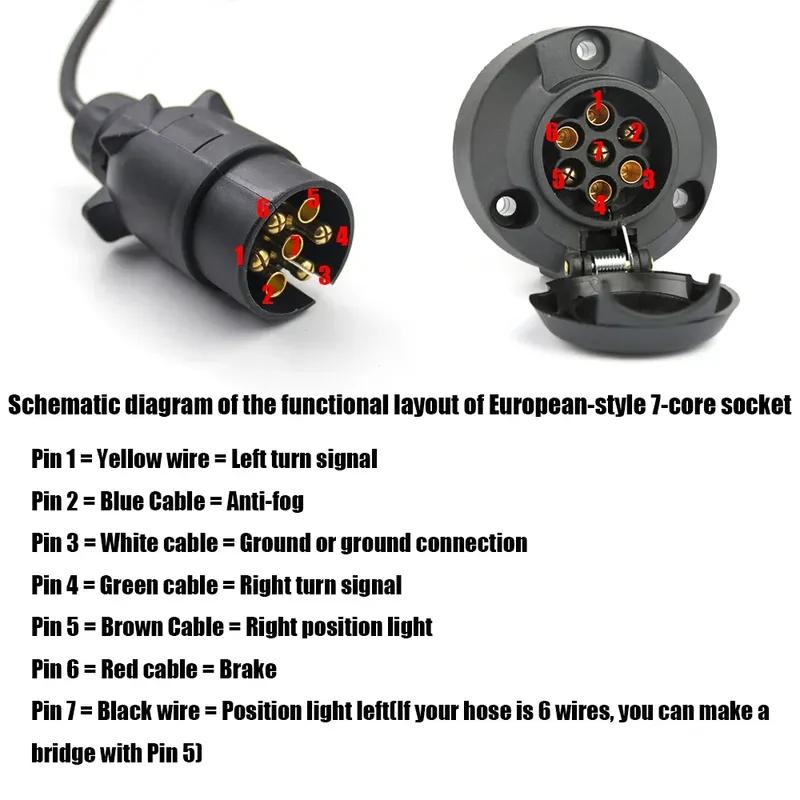 1Set 12V EN 7Pin 10m Universal Rear Towing Tail Light LED Trailer License Number Plate Reflector Turn Signal Light Brake Lamp