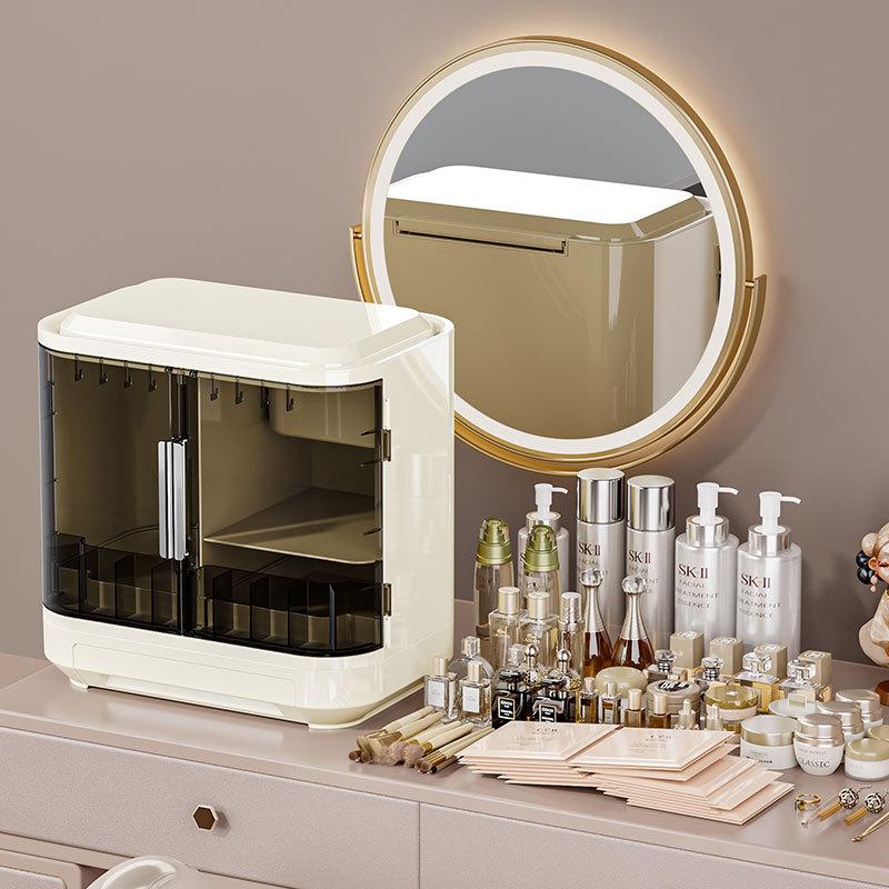 Exquisite And High End Dust Proof Desktop Divided Into Double Doors, Skincare, Light Luxury Lipstick, Cosmetics Storage Box