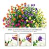 7 Fork Artificial Eucalyptus & Small Rose White Plastic Faux Plant Stem for Home Decor