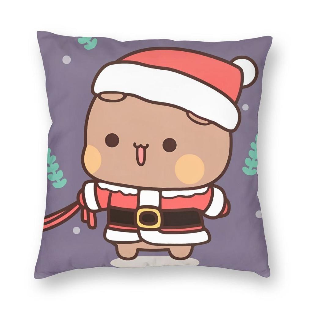 Dudu Bear And Bubu Panda Christmas Pillowcase Soft Polyester Cushion Cover Decoration Pillow Case Cover Chair Wholesale 45*45cm