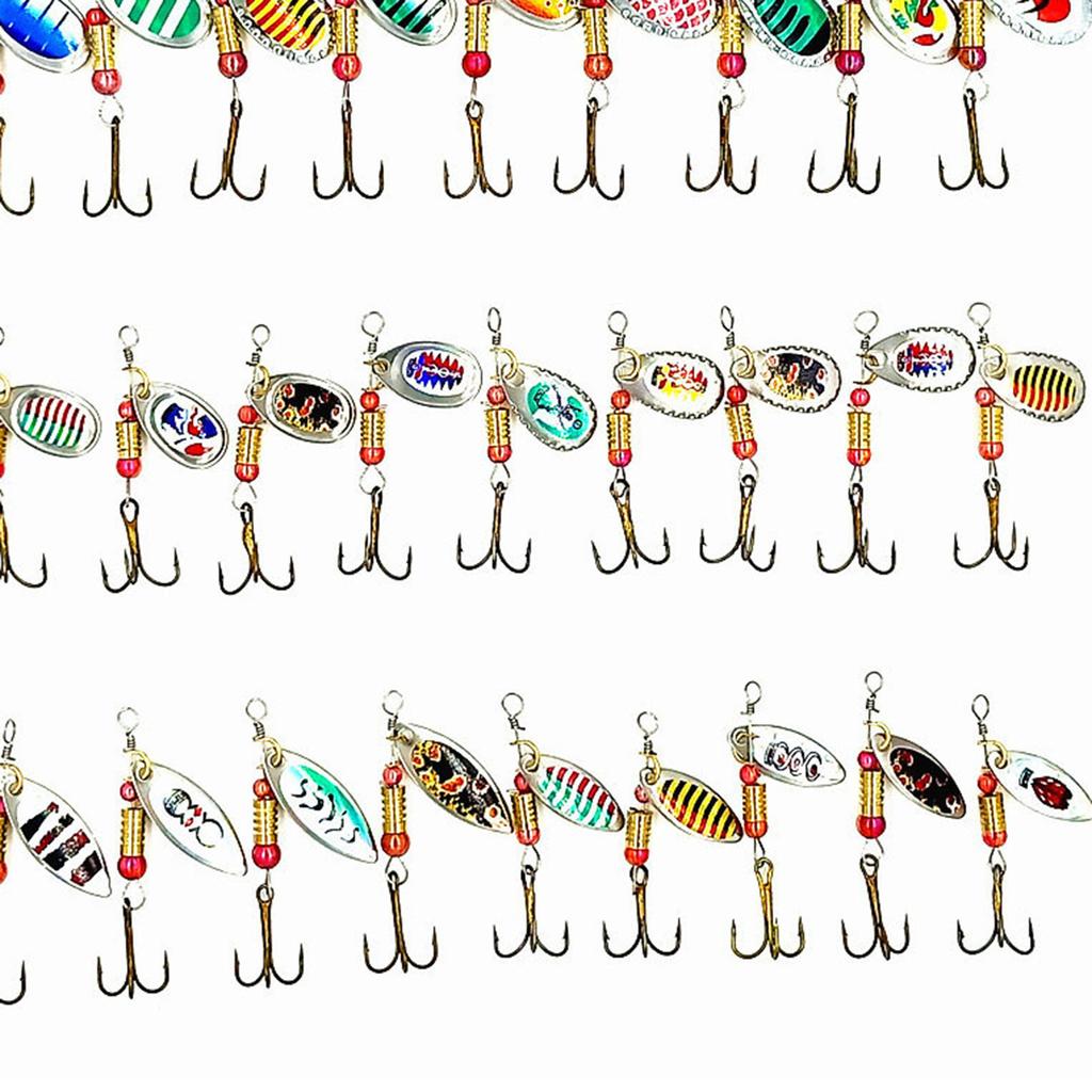 30 Pcs Iron Plate Lure Various Size Weight Colors Vivid Bright Colorful Stickers Metal Fishing Bait