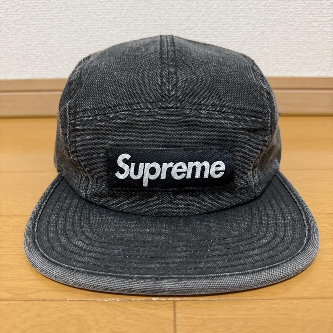 

[USED] Supreme Washed Canvas Camp Cap Black 17ss