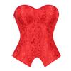 Women's Sexy Vintage Color Underwire Push-up Bustier Shapewear with Zipper and Boning