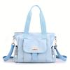 New fashionable women's bag, large capacity versatile solid color handbag, zipper closure, simple casual canvas crossbody bags