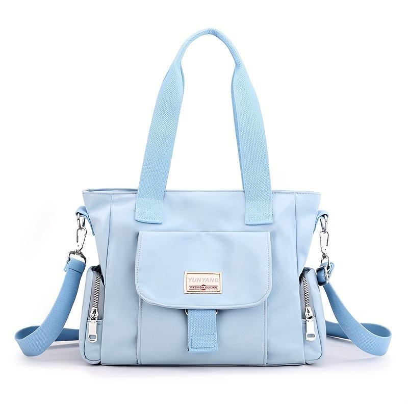 New fashionable women's bag, large capacity versatile solid color handbag, zipper closure, simple casual canvas crossbody bags