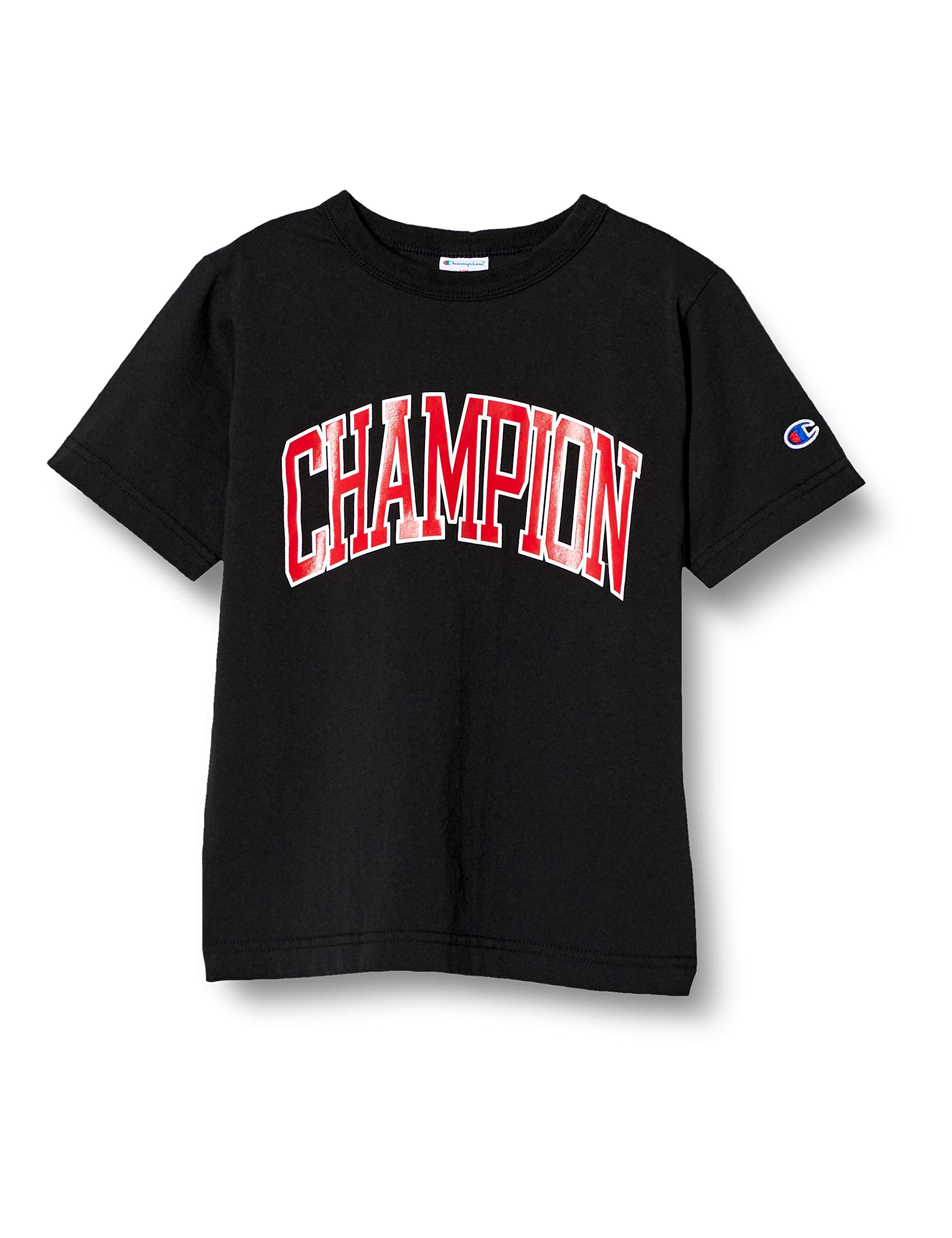 

Champion Short Sleeve College Graphic Logo Size 140 Boys T-Shirt, 100% Cotton, Print, Black, (CK-T311) чёрный