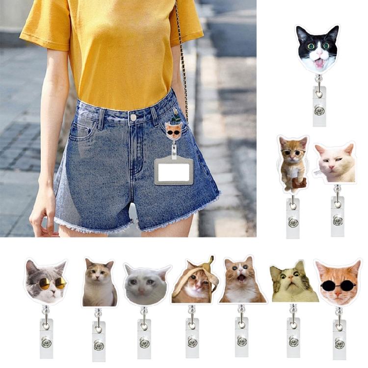 Vielseitiger Katzen-Look-Ausweishalter mit Drehfunktion, tragbar zur Personalisierung Ihrer täglichen Accessoires