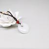 Conch Stone White Jade Concentric Circle Pendant Necklace