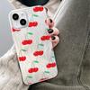 Red Cherry Luxury Glitter Phone Case for iPhone 17 Air 16 15 14 11 Pro Max 14 15 Plus X Xs 8 7 Protective Cover Cases