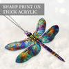 2D Dragonflies Decor Suncatcher Effect DragonFly Ornaments Stained Glass Effect For Christmas Tree Decoration (Radiant Prism)