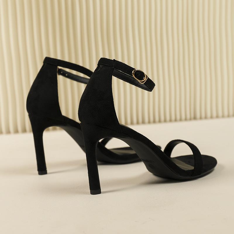 Sommar Damsandaler Mocka Höga Klackar Stiletto Mode Sandaler Damklackar Damskor Damsandaler Klassiska Sexiga Pumps