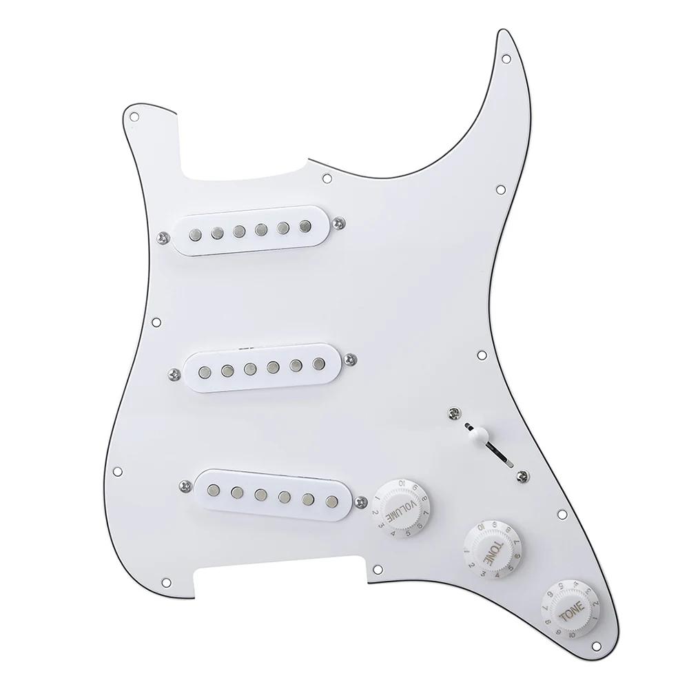 IRIN Electric Guitar Pickguard Pickups Loaded Prewired 11 Hole Single Coil Guitar Pickguard Pickups for FD ST Style Guitar белый