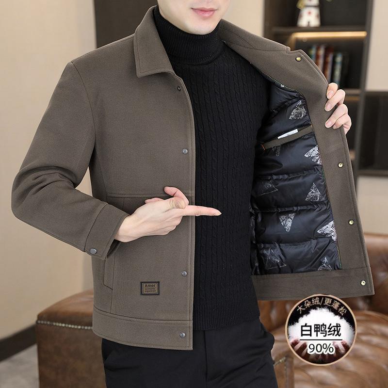 

2025 зимняя защита от холода повседневная ветрозащитная мужская мода воротник-стойка утолщенная мужская одежда утолщенная теплая куртка 4XL хаки