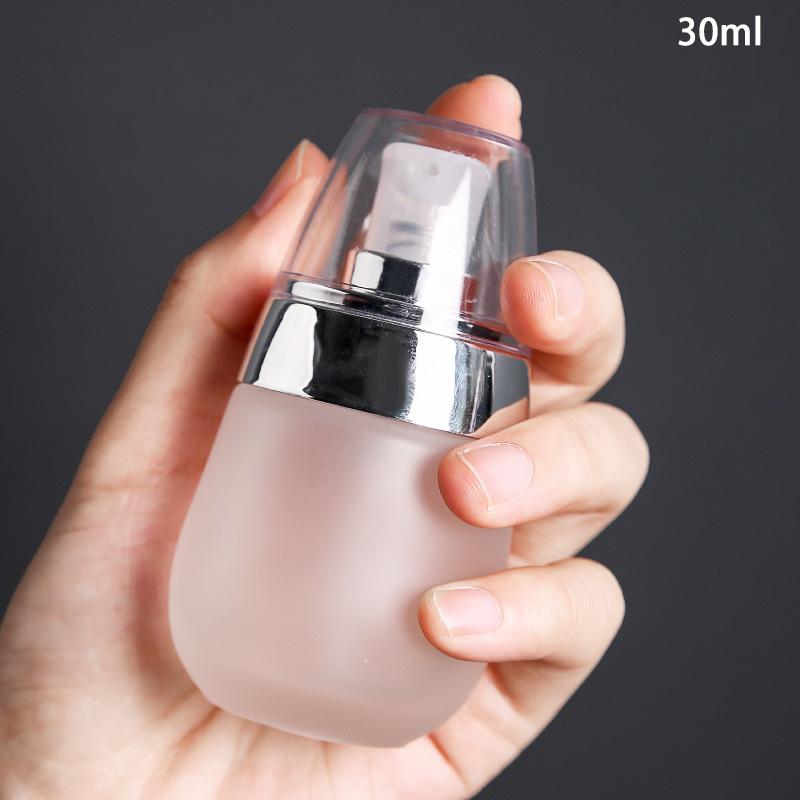 

Vacuum Frosted Glass Bottle Empty Refillable Container 30ml Makeup Cosmetic Face Cream Lotion Jar Ointments Pump Travel Bottle