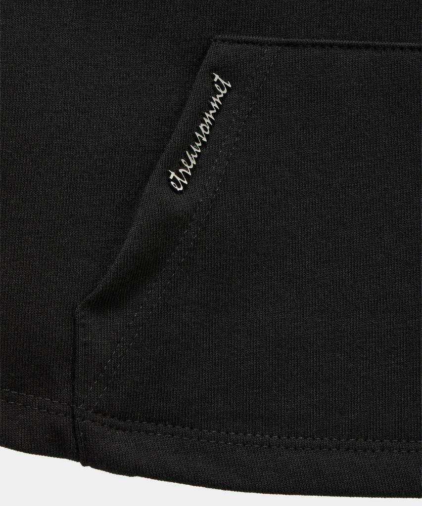 ETRE AU SOMMET Zipper Halter Turtleneck Point Pocket Hoodie (Black)