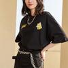 Li-Ning X Disney Cartoon Print Loose Sports T-Shirt Women Tops Black AHSR586-2