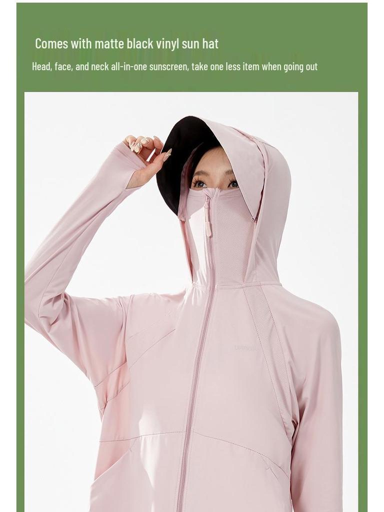 Damska kurtka letnia z czarnym rondem UPF50+ chroniąca przed słońcem