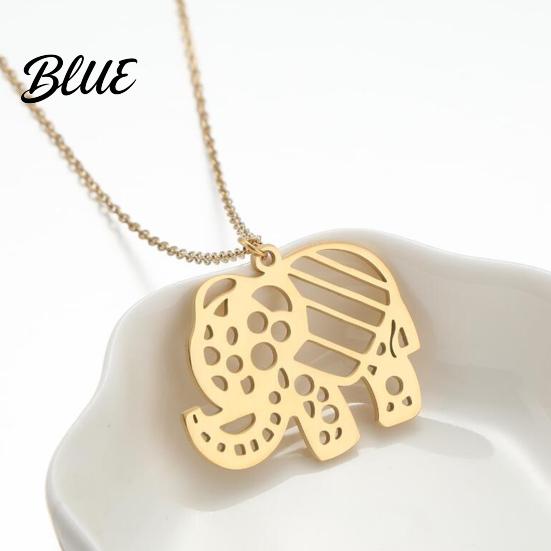 Fashionable Elephant Pendant Necklace for Women Hollow Animal Unique Charm