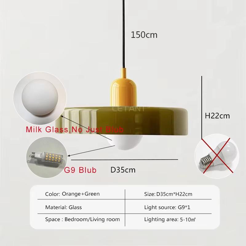 35cm Glass Pendant Light Nordic Home Decorative Ceiling Hanging Lamp For Living Room Bedroom Indoor Vintage Dining Table Fixture