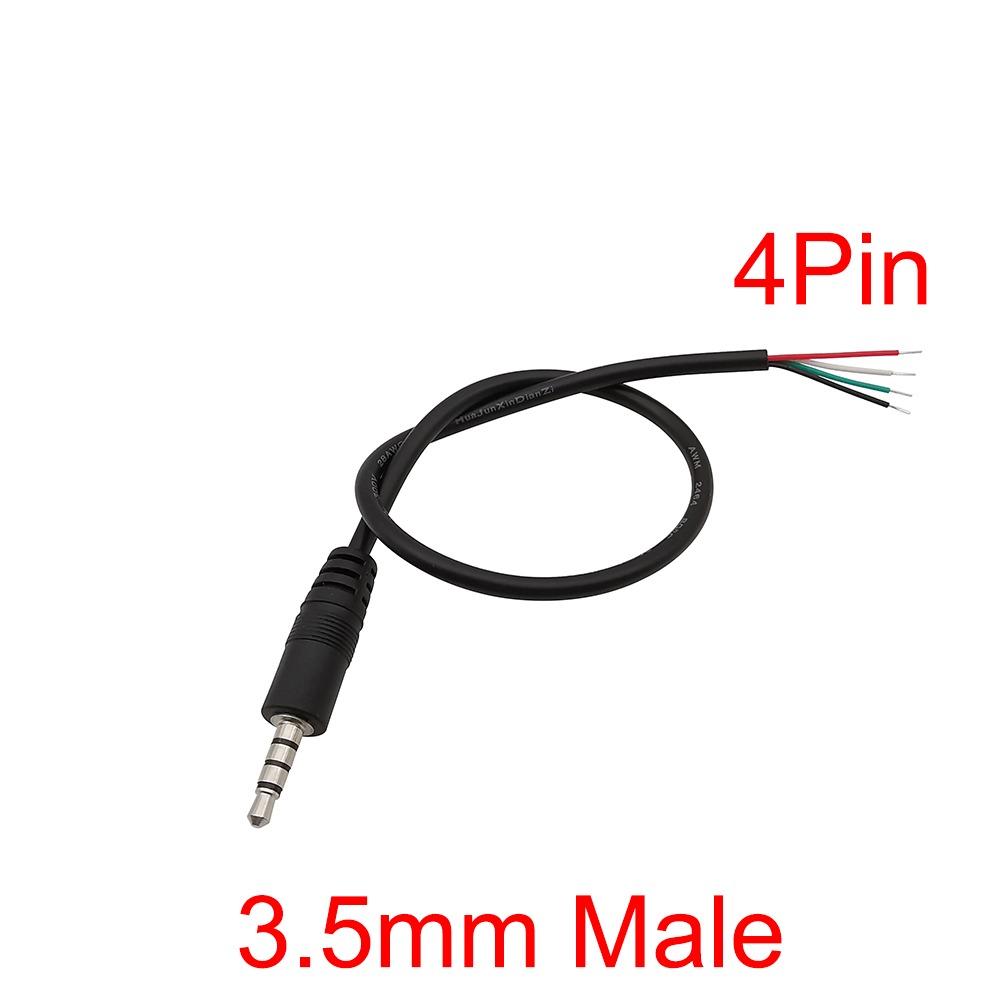 1Pcs 2/3/4Pins Mono Stereo AUX Connector 2.5mm/3.5mm DIY Audio Extension Wire AUX Extension