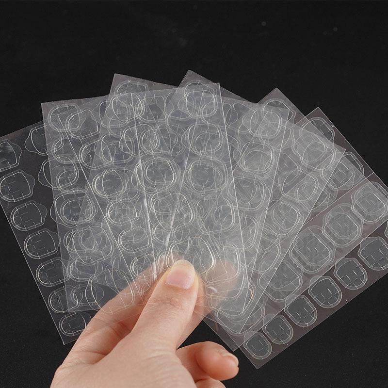 Trace-Free Transparent Double-Sided Jelly Nail Stickers: Removable, No Damage, Reusable Nail Art Glue