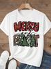 (Asian Size)sweet tree Tee Top festival  Merry Christmas New Year Holiday Women Print Lady Short Sleeve Fashion Graphic T-shirts
