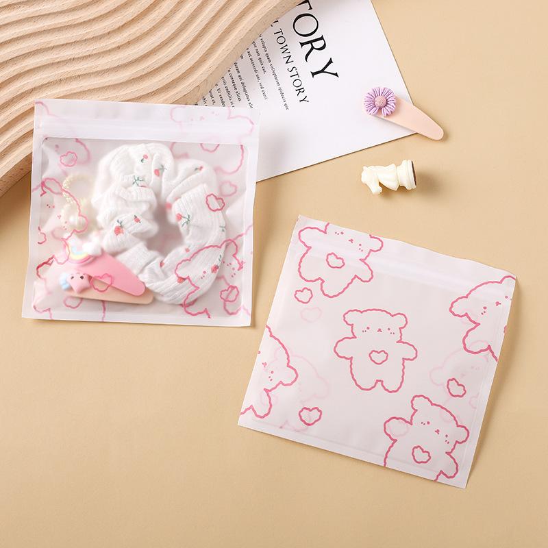 TETP 50Pcs Ziplock Bag With Claer Window Handmade Candy Lollipop Chocolate Macarons Packaging Favors DIY Headdress Bracelet Pack