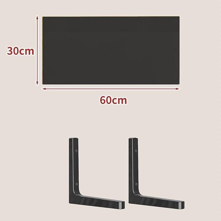 Paint-Free Floating Wall Shelf: Wooden Wall-Mounted Bookshelf and Storage Plank